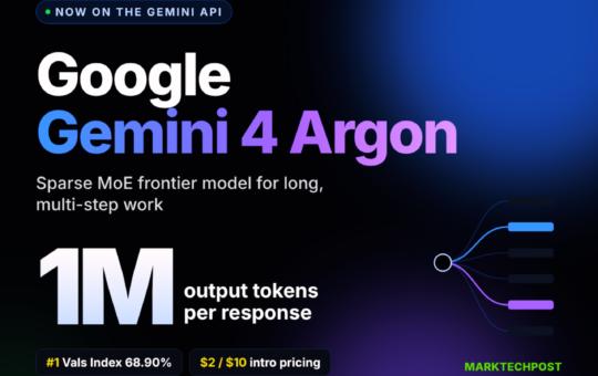 Google Releases Gemini 4 Argon API With 1M Token Output Limit